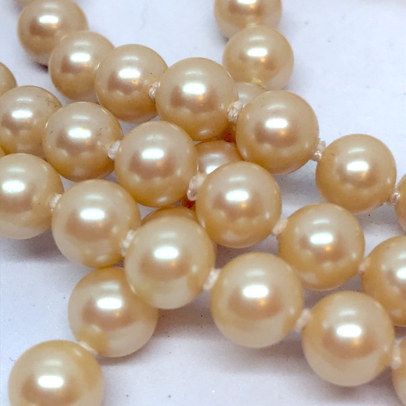 Vintage Long Strand of Faux Pearls Hand Knotted 52” Length - Picture 3 of 3